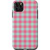 Preposh Custodia per iPhone 11 Pro Max Rosa Menta Verde Gingham Preppy Estetica Girly Trendy