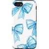 Coquette Aesthetic Blue Bow Gifts Custodia per iPhone SE (2020) / 7/8 Nastro blu pastello Coquette Estetica