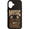 Music Soothes My Soul Custodia per iPhone 16 Music Soothes My Soul Cuffie Audio Lover macchie animali