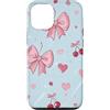 Coquette Aesthetic Gifts Custodia per iPhone 12/12 Pro Fiocco Rosa Coquette Nastro Ditsy Soft