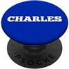 CHARLES MERCH Carlo Nome Plain Piccolo Bianco Testo Frontale Laterale Tag Staff PopSockets PopGrip Adesivo