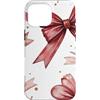 Coquette Aesthetic Ribbon Bow Gifts Custodia per iPhone 16 Pro Max Nastro vintage con fiocco bordeaux