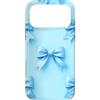 Coquette Aesthetic Gifts Custodia per iPhone 17 Pro Max Nastro Coquette Blu Cielo Minimal