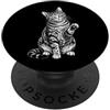 Feline Friends Art Gatto che sventolava Line Art Feline Pet Amante Design PopSockets PopGrip Adesivo