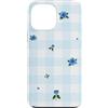 Floral Aesthetic Flower Botanical Gifts Custodia per iPhone 13 Pro Max Blu Gingham Floral Rose Fiori Floreale