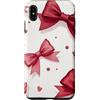 Coquette Aesthetic Gifts Custodia per iPhone XS Max Nastro vintage con fiocco bordeaux