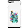 Urban Liberty Art Custodia per iPhone 7 Plus/8 Plus Segno della pace in gomma da masticare Cool Lady Liberty USA
