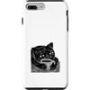 La Bottega del Gatto Xilografo Custodia per iPhone 7 Plus/8 Plus Gatto Caffè Xilografia Arte Vintage