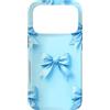Coquette Aesthetic Gifts Custodia per iPhone 17 Pro Nastro Coquette Blu Cielo Minimal