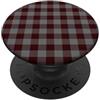 Preposh Borgogna Grigio Gingham Preppy Estetica Girly Moda Trendy PopSockets PopGrip Adesivo