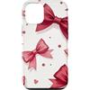 Coquette Aesthetic Gifts Custodia per iPhone 12/12 Pro Nastro vintage con fiocco bordeaux