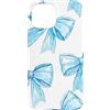 Coquette Aesthetic Blue Bow Gifts Custodia per iPhone 15 Nastro blu pastello Coquette Estetica