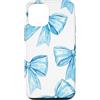 Coquette Aesthetic Blue Bow Gifts Custodia per iPhone 12/12 Pro Nastro blu pastello Coquette Estetica