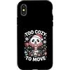 Holiday Lover Christmas Panda Custodia per iPhone X/XS Troppo accogliente per spostare Natale Panda Holiday