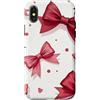 Coquette Aesthetic Gifts Custodia per iPhone X/XS Nastro vintage con fiocco bordeaux