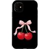 Cherry Aesthetic Summer Fruit Lover Red Custodia per iPhone 11 Fiocco Rosa Ciliegia Rosso Ciliegia Estetica Alla Moda Frutta