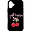 Cherry Aesthetic Summer Fruit Lover Red Custodia per iPhone 16 Plus Just A Girl Ciliegie Estetiche Rosso Ciliegia Amante della Frutta Estate