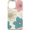Floral Aesthetic Flower Botanical Gifts Custodia per iPhone 13 Pro Max Graziosi fiori rosa pastello retrò Groovy Floreale