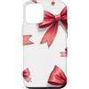 Coquette Aesthetic Gifts Custodia per iPhone 12/12 Pro Fiocco Borgogna Motivo Nastro Rosso Coquette
