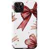 Coquette Aesthetic Ribbon Bow Gifts Custodia per iPhone 11 Pro Nastro vintage con fiocco bordeaux
