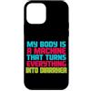Sarcastic Unhinged Memes & Edgy Quote De Custodia per iPhone 12 mini Il mio corpo è una macchina che trasforma tutto in diarrea