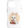 Cute Kawaii Rabbit Drinks Boba Bubble Te Custodia per iPhone 16 Pro Carino Coniglio Kawaii Anime Bere Bubble Tea Ragazza Bambini