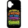 Sarcastic Unhinged Memes & Edgy Quote De Custodia per iPhone 16 Il mio corpo è una macchina che trasforma tutto in diarrea