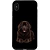 JustForDogLovers Custodia per iPhone XS Max Adorabile amante dei cani Terranova Marrone