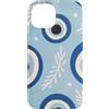 Greek Symbols Evil Eye Pattern Gifts Custodia per iPhone 15 Motivo malocchio greco blu