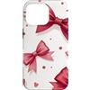 Coquette Aesthetic Gifts Custodia per iPhone 16 Pro Nastro vintage con fiocco bordeaux
