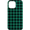 Preposh Custodia per iPhone 13 Pro Max Nero Verde Gingham Preppy Estetica Girly Moda Trendy