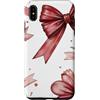 Coquette Aesthetic Ribbon Bow Gifts Custodia per iPhone XS Max Nastro vintage con fiocco bordeaux