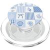 Patchwork Aesthetic Quilt Pattern Blu Bianco Costiera Estetica Estetica Patchwork Quilt Pattern PopSockets PopGrip per MagSafe