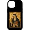 Icona di Santa Caterina da Bologna Custodia per iPhone 15 Elegante Icona Cattolica di Santa Caterina da Bologna