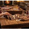 Senza marchio Set Rummy fatto a mano piastrelle in legno massello intagliato ovale...