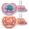 PHILIPS SpA Philips avent succhietti ultra air +18m viola e rosso camaleonte e scimmia 2 pezzi