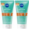 Nivea Derma Skin Clear Scrub Viso Anti-Imperfezioni 150 ml, per la cura della pelle grassa 2x150 ml