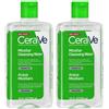 CeraVe Acqua Micellare, con 3 ceramidi essenziali: idrata, strucca ed aiuta il ripristino della barriera cutanea Per tutti i tipi di pelle 295ml 2x296 ml