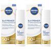 Nivea Sun 2in1 Primer UV Serum Quotidiano SPF50+ 30 ml, Siero viso con protezione solare SPF 50+ 2x30 ml