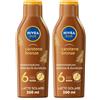 Nivea Sun Latte Solare Carotene Bronze FP6 200 ml, Crema solare abbronzante per una pelle dorata 2x200 ml
