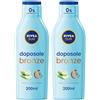 Nivea Sun Latte Doposole Bronze 200 ml, Dopo sole idratante per un'abbronzatura luminosa e duratura 2x200 ml Soluzione