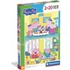 Clementoni - Puzzle per Bambini 2x20 Pezzi Supercolor, per Bambini 3+ Anni, Illustrazione con Personaggi del Cartone Peppa Pig, Idea Regalo, Made in Italy, 27x18,5 cm, 24831