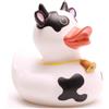 Duckshop I anatra da bagno con mucca I cigolii, L 8,5 cm, regalo per gli amanti degli animali I Presente per gli agricoltori I Per i collezionisti