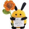 Generic Morbido peluche a forma di animale all'uncinetto, realizzato a mano, morbido peluche all'uncinetto con biglietti di affermazione, set regalo ispiratore, ricordo per incoraggiamento per donne