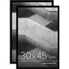 Americanflat Cornice Foto 30x45 cm Nere - Set di 2 Cornici 45x30 cm con Bordo Sottile e Pannello Protettivo in Plastica - Portafoto con Ganci Seghettati Integrati per Pareti