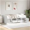 Vidaxl Divano Letto con Cassetti senza Materasso Bianco 100x200 cm