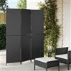 Vidaxl Divisorio per Ambienti a 3 Pannelli Nero in Polyrattan