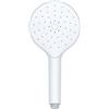 WENKO Soffione doccia Automatic Cleaning bianco, Ø 12 cm - Doccetta a mano con impugnatura universale con sistema anticalcare autopulente, ABS, 12 x 12 cm, Bianco