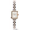 Daniel Wellington Quadro Mini 3-Link Two Tone Gold - Orologio da donna in acciaio inossidabile, 3 maglie bicolore argento oro rosa, 15,4x18,2mm