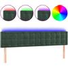 vidaXL Testiera LED Verde scuro 180x5x78/88 cm Velluto